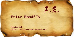 Pritz Ramón névjegykártya